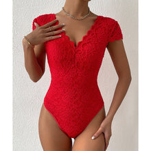 Load image into Gallery viewer, 2023Summer New European and American Solid Color Lace See-through DeepVBackless Niche Design Jumpsuit10512