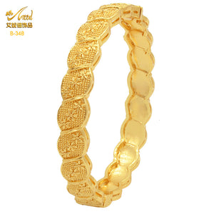 Hot Sale 24K Gold Plated Bracelet Dubai Bride India Nigeria Women's Wedding Alluvial Gold Bracelet Ornament Wholesale