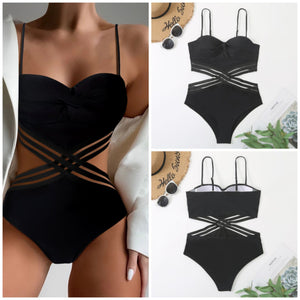 2022New Foreign Trade Amazon European and American Sexy Hard Bag Strap One-Piece Bikini Women's Swimsuit Factory Wholesale