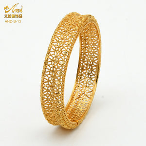 Hot Sale 24K Gold Plated Bracelet Dubai Bride India Nigeria Women's Wedding Alluvial Gold Bracelet Ornament Wholesale