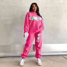 Load image into Gallery viewer, YJ22255Summer New Fashion Simple Casual Slim-Fit Letters English Printing Design Sweatshirt and Sweatpants Suit