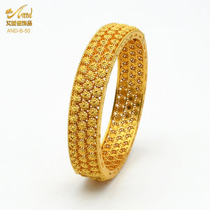 Hot Sale 24K Gold Plated Bracelet Dubai Bride India Nigeria Women's Wedding Alluvial Gold Bracelet Ornament Wholesale