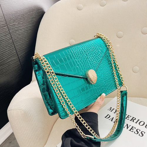 Cross-Border Women's Bag2023Best Seller in Europe and America Special-Interest Design Patent Leather Shoulder Women Bag PUStone Pattern Crossbody Bag
