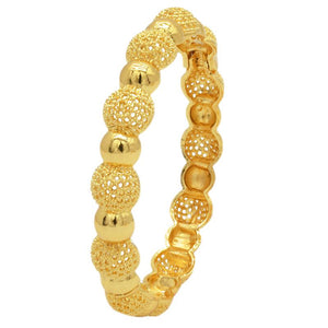 Hot Sale 24K Gold Plated Bracelet Dubai Bride India Nigeria Women's Wedding Alluvial Gold Bracelet Ornament Wholesale