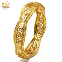 Load image into Gallery viewer, Hot Sale 24K Gold Plated Bracelet Dubai Bride India Nigeria Women&#39;s Wedding Alluvial Gold Bracelet Ornament Wholesale