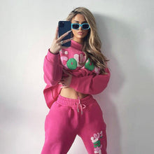 Load image into Gallery viewer, YJ22255Summer New Fashion Simple Casual Slim-Fit Letters English Printing Design Sweatshirt and Sweatpants Suit