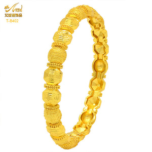 Hot Sale 24K Gold Plated Bracelet Dubai Bride India Nigeria Women's Wedding Alluvial Gold Bracelet Ornament Wholesale