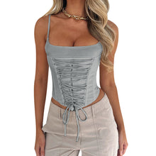 Load image into Gallery viewer, XY23216Spring-Summer2023New European and American Sexy Hot Girl Style Design Blouse Waist Girdling Band Camisole