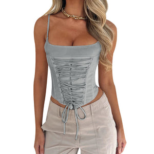 XY23216Spring-Summer2023New European and American Sexy Hot Girl Style Design Blouse Waist Girdling Band Camisole