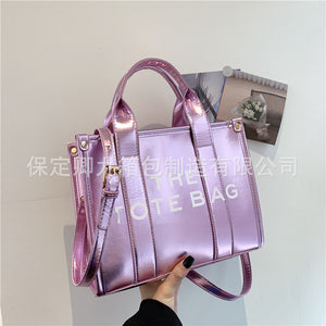 2023Cross-Border New Arrival Foreign Trade Bright Leather Simple Tote Commuter Bagtote Bag Women's Shoulder Crossbody Handbag