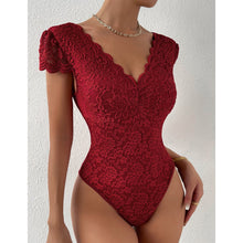 Load image into Gallery viewer, 2023Summer New European and American Solid Color Lace See-through DeepVBackless Niche Design Jumpsuit10512