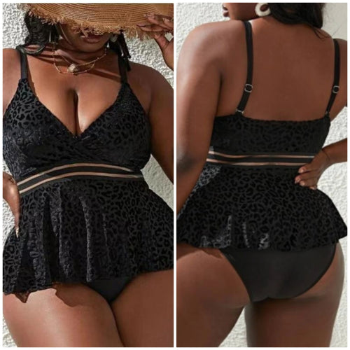 2023New Foreign Trade Amazon European and American Sexy plus Size Leopard Print High Waist SplitbikiniSwimwear Manufacturers Wholesale