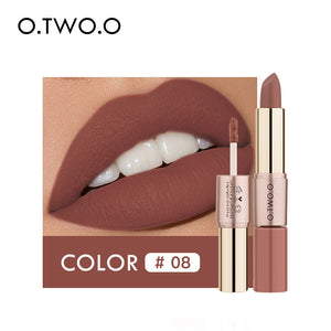 O.TWO.ODouble-Headed Velvet Matte Lip Gloss Lipstick Two-in-One Soft Fog12Color Lip Lacquer Factory Direct SalesN9107