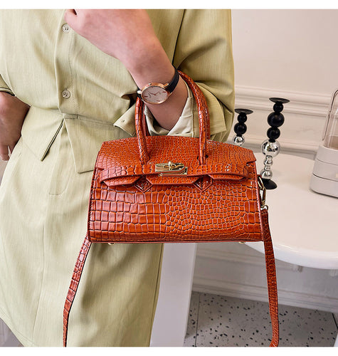 Cross-Border Crocodile Pattern Platinum Bag for Women2023New Ladies' Bags Large Capacity Handbag Commuter Crossbody Women's Bag