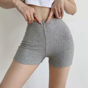 Cross-BorderINSSummer New High Waist Stretch Skinny Sheath Shorts Women's Home Casual Hot Pants Slim Fit Sports Shorts