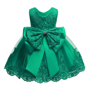 Cross-Border  baby Girl's Princess Dress Bow Lace Children's Dress Girl Dress