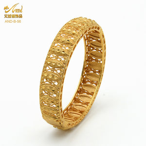 Hot Sale 24K Gold Plated Bracelet Dubai Bride India Nigeria Women's Wedding Alluvial Gold Bracelet Ornament Wholesale