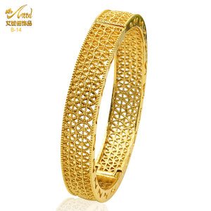 Hot Sale 24K Gold Plated Bracelet Dubai Bride India Nigeria Women's Wedding Alluvial Gold Bracelet Ornament Wholesale