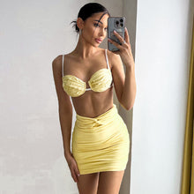 Load image into Gallery viewer, European And American-Style2023Summer Women&#39;s Clothing New Sexy Spaghetti Straps Chest Wrap Pleated Skirt Fashion Slim Suit