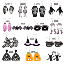 Load image into Gallery viewer, Europe and America Cross Border Halloween Party Ghost Witch Punk Earrings Sweet Cool Pumpkin Skull Stud Earrings Eardrop