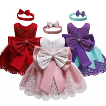 Load image into Gallery viewer, Cross-Border  baby Girl&#39;s Princess Dress Bow Lace Children&#39;s Dress Girl Dress