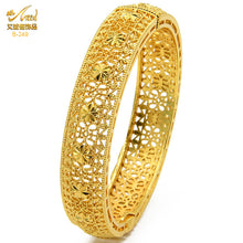 Load image into Gallery viewer, Hot Sale 24K Gold Plated Bracelet Dubai Bride India Nigeria Women&#39;s Wedding Alluvial Gold Bracelet Ornament Wholesale