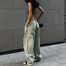 Load image into Gallery viewer, JY22278 European and American Street Fashion Trends Women&#39;s Simple Loose Trousers Drawstring Waist Casual Working Pants