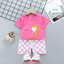 Load image into Gallery viewer, Children&#39;s Short-Sleeved Suit Cotton Summer Baby Clothes Korean Girls  TT-shirt Boys&#39; Clothing Foreign Trade Children&#39;s Wear Wholesale