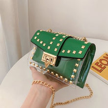 Load image into Gallery viewer, Transparent Rivet Bag Women2023New Women&#39;s Shoulder Messenger Bag Trendy Versatile Chain Bag Cross-Border Small Square Bag