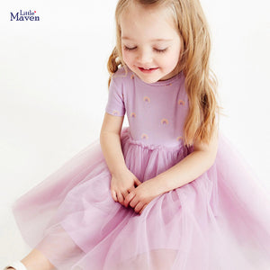 Girls' Dress Summer European and American Princess Dress Cute and Breathable Mesh Girls' Dress