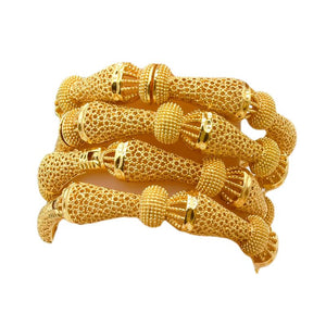 Hot Sale 24K Gold Plated Bracelet Dubai Bride India Nigeria Women's Wedding Alluvial Gold Bracelet Ornament Wholesale