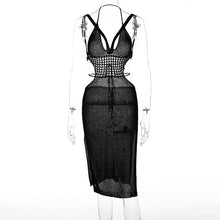 Load image into Gallery viewer, European And American-Style2023Summer New Women&#39;s Sexy Backless Knitted Sweater with Suspenders Hollow Sheath Dress