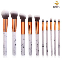 Load image into Gallery viewer, LESFEY 10pcs Makeup Brushes Set Eye Shadow Foundation Powder Edge Control Brush Make Up Brush Cosmetic Beauty Brush Set