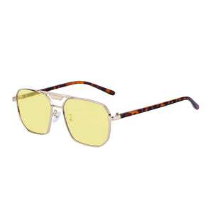 2023New Retro Metal Double Beam Sunglasses Men's Driving Square Frame Sunglasses Cross-Border Wholesaleshades