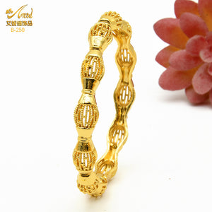 Hot Sale 24K Gold Plated Bracelet Dubai Bride India Nigeria Women's Wedding Alluvial Gold Bracelet Ornament Wholesale