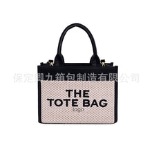 Load image into Gallery viewer, Straw Tote Bag Niche2023Women&#39;s Cross-Border Small Square Bag Letter Splicing tote bag Foreign Trade Handbags