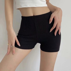 Cross-BorderINSSummer New High Waist Stretch Skinny Sheath Shorts Women's Home Casual Hot Pants Slim Fit Sports Shorts