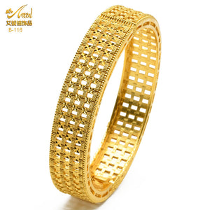 Hot Sale 24K Gold Plated Bracelet Dubai Bride India Nigeria Women's Wedding Alluvial Gold Bracelet Ornament Wholesale