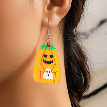 Load image into Gallery viewer, Europe and America Cross Border Halloween Party Ghost Witch Punk Earrings Sweet Cool Pumpkin Skull Stud Earrings Eardrop