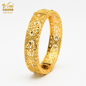 Hot Sale 24K Gold Plated Bracelet Dubai Bride India Nigeria Women's Wedding Alluvial Gold Bracelet Ornament Wholesale