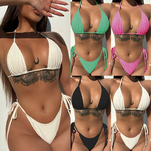 2023New Single Swimsuit Bikini Women's European and American Swimsuit Sexy Split Bikini SwimsuitLG230