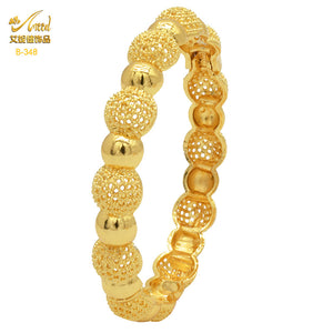 Hot Sale 24K Gold Plated Bracelet Dubai Bride India Nigeria Women's Wedding Alluvial Gold Bracelet Ornament Wholesale