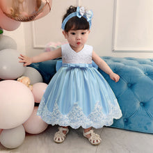 Load image into Gallery viewer, Cross-Border  baby Girl&#39;s Princess Dress Bow Lace Children&#39;s Dress Girl Dress