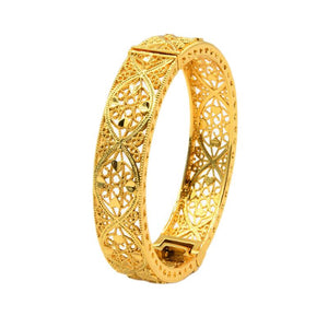 Hot Sale 24K Gold Plated Bracelet Dubai Bride India Nigeria Women's Wedding Alluvial Gold Bracelet Ornament Wholesale