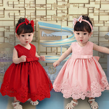 Load image into Gallery viewer, Cross-Border  baby Girl&#39;s Princess Dress Bow Lace Children&#39;s Dress Girl Dress