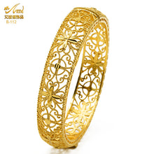 Load image into Gallery viewer, Hot Sale 24K Gold Plated Bracelet Dubai Bride India Nigeria Women&#39;s Wedding Alluvial Gold Bracelet Ornament Wholesale