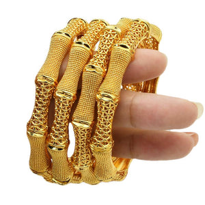 Hot Sale 24K Gold Plated Bracelet Dubai Bride India Nigeria Women's Wedding Alluvial Gold Bracelet Ornament Wholesale