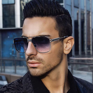 2023New Steam Punk Sunglasses Men's Retro Square Frame Cut Sunglasses Men's Fashion Wholesaleshades