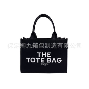 Straw Tote Bag Niche2023Women's Cross-Border Small Square Bag Letter Splicing tote bag Foreign Trade Handbags