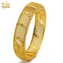 Load image into Gallery viewer, Hot Sale 24K Gold Plated Bracelet Dubai Bride India Nigeria Women&#39;s Wedding Alluvial Gold Bracelet Ornament Wholesale